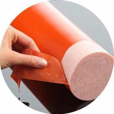 In và tùy chỉnh vỏ xúc xích nhựa nhân tạo Vải đóng gói thực phẩm Pa / Pe Pvdc