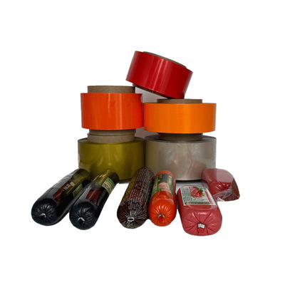 Màn hình Pvdc chắn cao trong suốt và nhịn nhịn cho thịt khói xúc xích bao bì thực phẩm xúc xích vỏ phim cuộn
