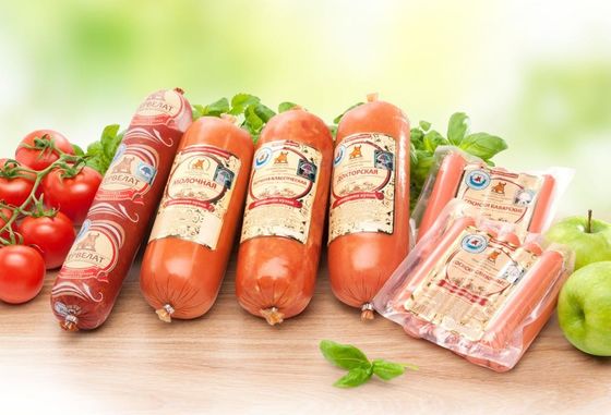 Bộ phim đóng gói thực phẩm in vỏ xúc xích tổng hợp PVDC vỏ xúc xích ống