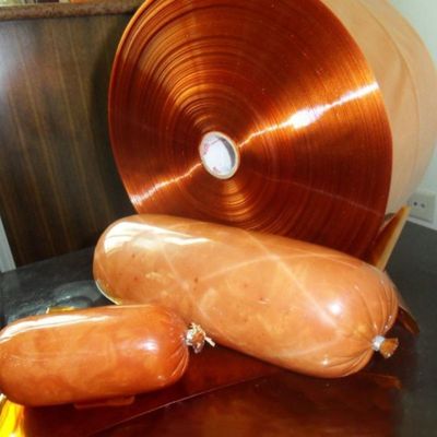 30-350mm Độ rộng phẳng PVDC Vỏ xúc xích nhựa phim chống nhiệt lên đến 90C Đối với bao bì xúc xích