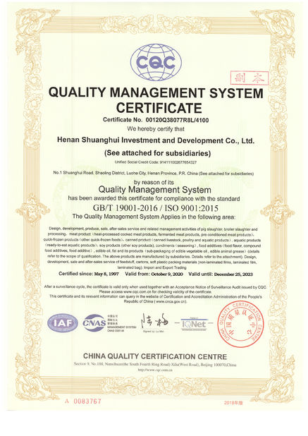 Trung Quốc Luohe Lianbang Chemical Co., Ltd. Chứng chỉ